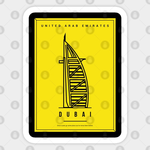 Dubai Cityscape Minimalist Poster Sticker by Suprise MF